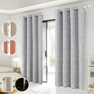 【BonBon naturel】全遮光侘寂風質感孔式加厚門簾/窗簾_130*210CM/兩片入(全遮光/空調簾/門簾/窗簾)