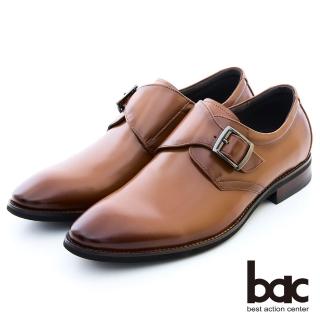 【bac】質感金屬扣皮鞋(棕色)