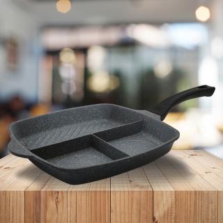 【PERFECT 理想】PERFECT極緻鑄造三格平煎鍋-28cm-1支(平底鍋)