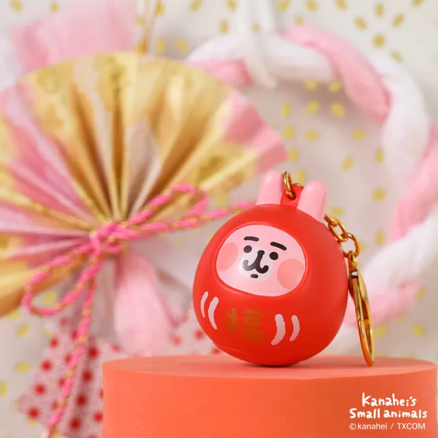 【YENDAR 研達】卡娜赫拉的小動物達摩籤筒吊飾(P助/粉紅兔兔)