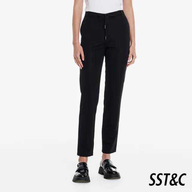 【SST&C】女裝 可機洗_黑色織紋修身版西裝褲01022503005(換季65折)