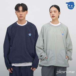【plain-me】男女款 小P社長觀賽抗UV圓領上衣 PLN0074-251(男長袖 女長袖 長t 休閒上衣 淺灰 深藍)