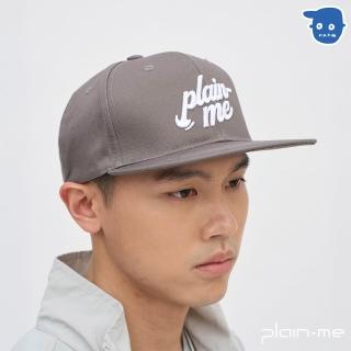 【plain-me】男女帽 小P觀賽平帽簷刺繡棒球帽 PLN2317-251(男帽 女帽 配件 帽子 休閒帽 LOGO)