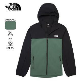 【The North Face 官方旗艦】北面男款綠色UPF防曬防風外套｜87VYLFW(抗UV/涼感科技)