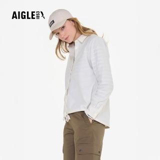 【AIGLE】女 快乾長袖襯衫｜AG-4A225A131 米白(女長袖襯衫 快乾 吸濕排汗 長袖襯衫)
