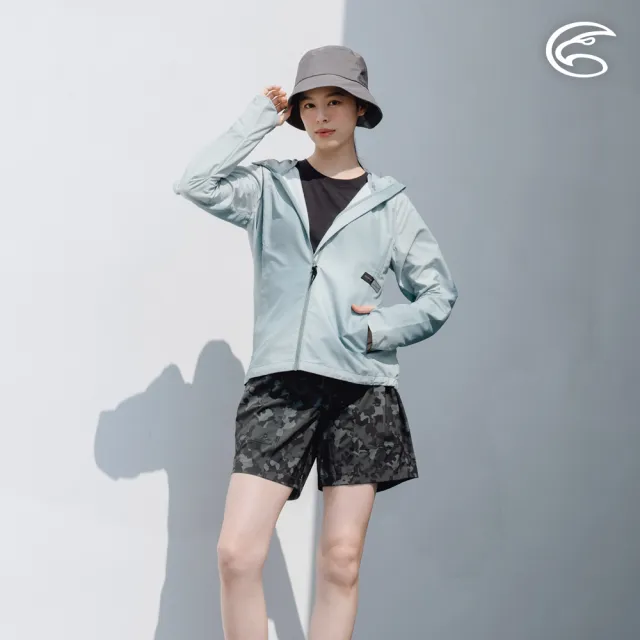 【ADISI】女彈性快乾五分短褲- 印花AP2511051 灰綠 S-XL(透氣 吸濕排汗 速乾 輕量 休閒褲)