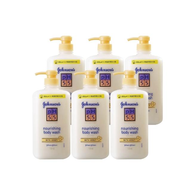 【Johnsons 嬌生】超值6入-pH5.5 蜂蜜舒緩沐浴乳(750ml)