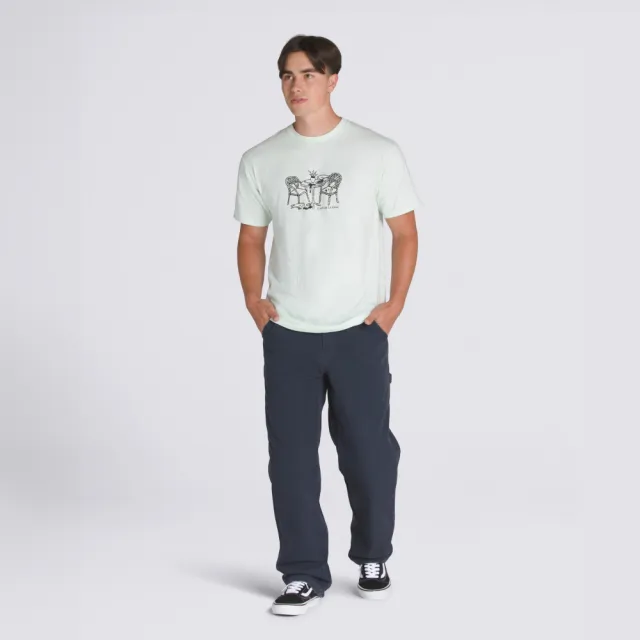 【VANS】官方旗艦 Cafe De La 薄荷色短袖T恤
