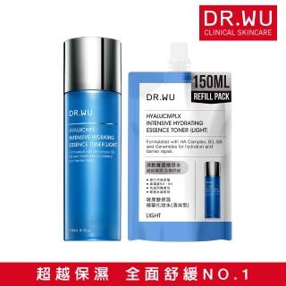 【DR.WU 達爾膚】玻尿酸保濕精華化妝水150ML+補充包15ML(清爽型)