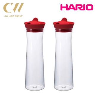 【HARIO】Gmark冷水壺 1000ml 紅 2入(冷泡壺/1L大容量/WJ-10-R/耐熱溫差120℃)