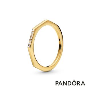 【Pandora 官方直營】鍍14k金 多邊形戒指-絕版品