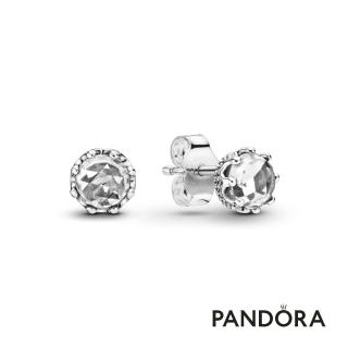 【Pandora 官方直營】透明璀璨皇冠針式耳環-絕版品