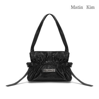 【MATIN KIM】官方旗艦 皮革迷你貝殼包 肩揹包 手提包 女包(黑色)