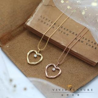 【Vividventure 亞帝芬奇】14K 6分 天然鑽石 鑽石 項鍊 恬心旋律 任選款(愛心系列 NO.348)