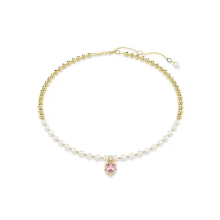 【SWAROVSKI 施華洛世奇】Imber 項鏈 水晶珍珠 心形切割 心形 粉紅色 鍍金色