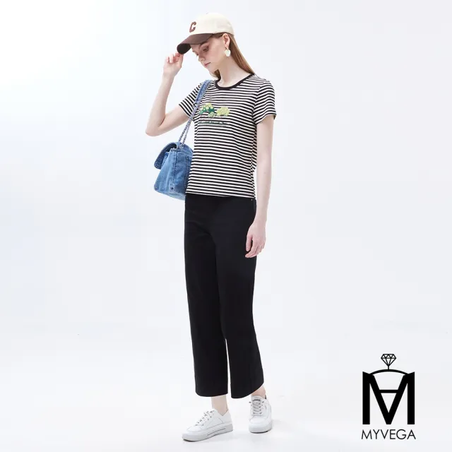【MYVEGA 麥雪爾】MA高含棉褲耳直筒寬褲八分褲-共四色(涼感褲/女長褲/休閒褲/寬褲)