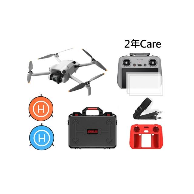 【DJI】Mini 4 Pro長續航暢飛套裝+2年CARE+氣密箱+75停機坪+鋼化貼3入+遙控器保護套+背帶(公司貨 電池45分)