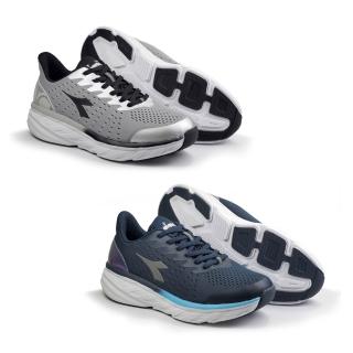 【DIADORA】寬楦專業慢跑鞋 男鞋 運動鞋 灰/藍(寬楦 輕量 透氣 保護後跟 穩定 支撐 吸震 回彈 耐穿 止滑)