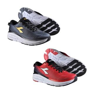【DIADORA】寬楦驅動跑鞋 男鞋 運動鞋 慢跑鞋 灰/紅(透氣 耐用 保護後跟 吸震 回彈 足弓支撐 緩震 穩定)