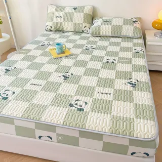 【寢聚 Sleep Club】可水洗冰絲乳膠涼蓆枕套組 乳膠涼蓆 涼感墊 冰絲涼蓆 涼墊(單人/雙人/加大任選)