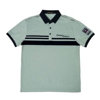 【金安德森】男裝短袖上衣-POLO衫 肩線剪接品牌格紋 胸前刺繡LOGO 休閒與商務兼具(蒂芬妮綠色)