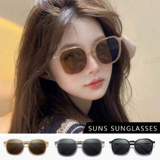【SUNS】韓版圓框ins太陽眼鏡 時尚大框墨鏡 TR90輕量明星款 高質感金屬框 335(抗UV400/檢驗合格)