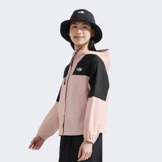 【The North Face 官方旗艦】北面女款粉紅色DWR防潑水防風外套｜8DGSHZI