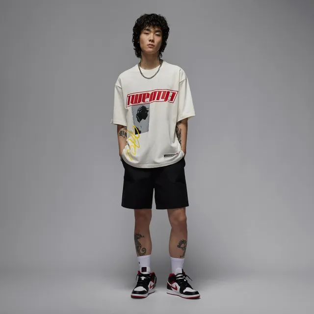 【NIKE 耐吉】AS M J FLT ESS OVSZ SS CREW 男 短袖上衣 重磅 寬鬆 米白(HJ2367133)
