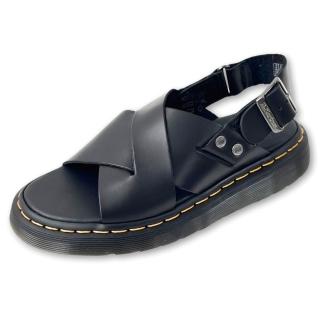 【Dr.Martens】馬汀 ZANE BRANDO 交叉露趾涼鞋 黑 真皮素面中性款馬丁 夏季休閒鞋 男女30765001