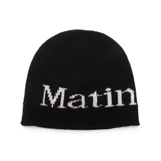 【MATIN KIM】官方旗艦 LOGO針織帽 亞麻 夏帽 beanie(黑色)