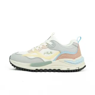 【FILA】Overlap 女 休閒鞋 運動鞋 慢跑鞋 低筒 透氣 復古 灰粉(5-J347Y-756)