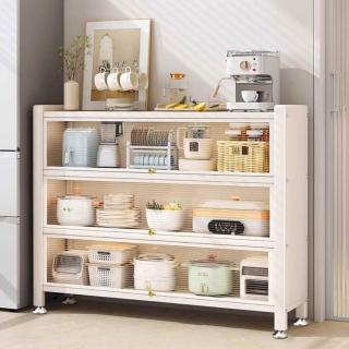 【匠俱】廚房置物架 3層帶門 100×26×89CM(電器架 收納架 儲物櫃 櫥櫃 餐廚櫃 微波爐烤箱收納架)