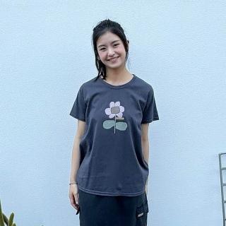 【Hana Mokuba】花木馬日系女裝圓領花朵印花休閒上衣(上衣)