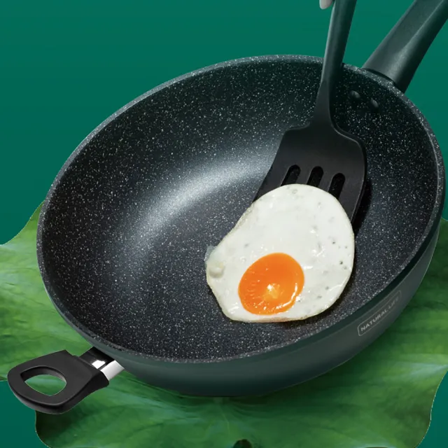 【ASD 愛仕達】麥飯石新不沾炒鍋30cm(附蓋電磁爐可用)