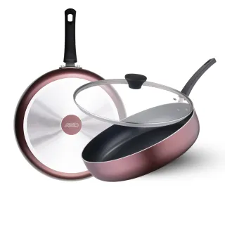 【ASD 愛仕達】ASD新廚系列不沾帶蓋平煎鍋32cm