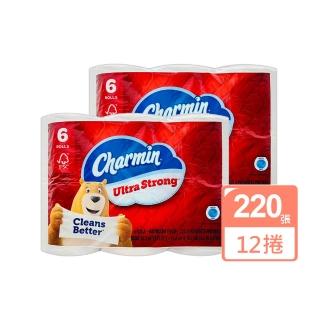【美國 Charmin】超強韌捲筒衛生紙220張x6捲/串x2串(共12捲)
