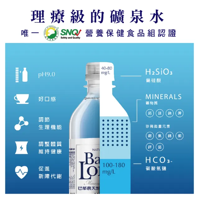 【巴部農 官方直營】天然鹼性礦泉水850mlx2箱(共40入)