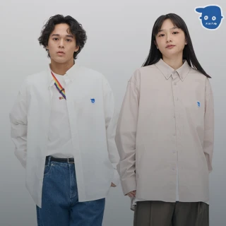 【plain-me】小P社長logo素面修身襯衫 PLN3350-242(男款/女款 共3色 長袖 襯衫 休閒上衣)
