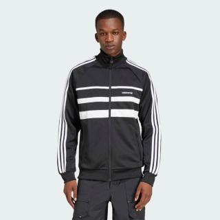 【adidas 愛迪達】First Tt 男 立領外套 運動外套 休閒穿搭 黑 白 亞版(JP1046)
