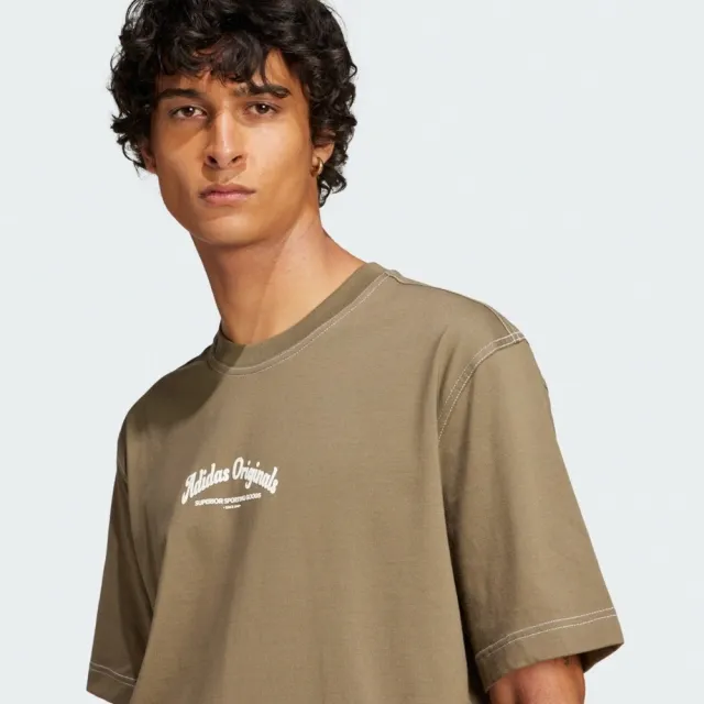 【adidas 愛迪達】Wab Tee 男 T恤 運動上衣 休閒短袖 棉質 軍綠 棕 亞版(JP4476)