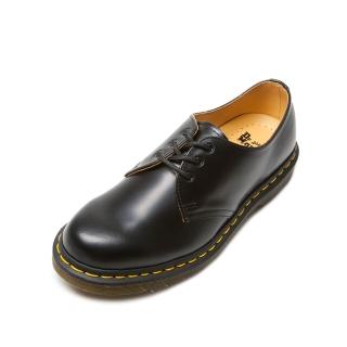 【Dr.Martens】馬汀1461 SMOOTH 3孔綁帶低筒亮面牛津鞋 黑 馬丁紳士鞋 休閒皮鞋 男女11838002