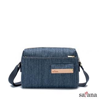 【satana】Denim 簡約斜揹包/肩揹包/輕量(深丹寧藍)