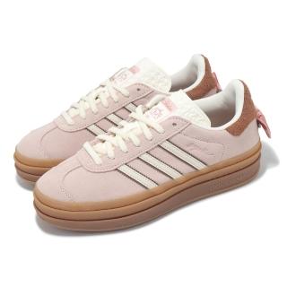 【adidas 愛迪達】休閒鞋 Gazelle Bold W 女鞋 粉紅 棕 迪士尼 瑪麗貓 蝴蝶結 厚底 愛迪達(JR4244)