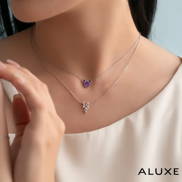 【ALUXE 亞立詩】10K金 鑽石項鍊 星空 迪士尼 經典米奇系列 NNDM004