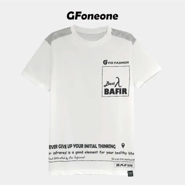 【GFoneone】吸濕排汗遠紅外線印花短袖T恤-白色(T恤)