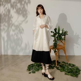 【OB 嚴選】質感立體織紋跳色拼接背心洋裝 《DA10256》