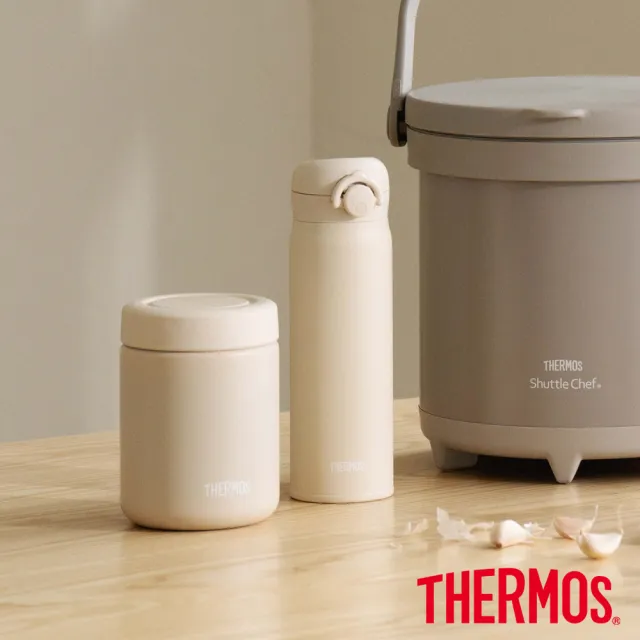 【THERMOS 膳魔師】楓木白不鏽鋼真空保溫燜燒罐500ml(JBR-500-NEBG)