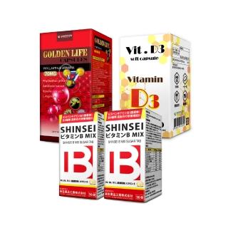 【秉新藥業】新生複方B加強糖衣錠＋新生複方B加強糖衣錠＋維生素D活力軟膠囊＋顧康寶膠囊營養組