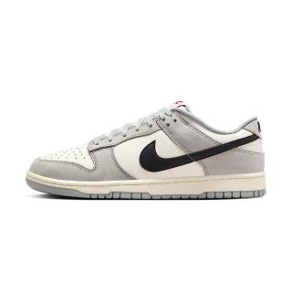 【NIKE 耐吉】Dunk Low 男鞋 煙灰色 黑勾 麂皮 低筒 Dunk 皮革 透氣 運動 休閒鞋 IB3079-101