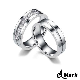 【A MARK】鈦鋼戒指 情侶對戒/極簡鑽線圈設計個性316L鈦鋼戒指 情侶對戒-鋼(2款任選)